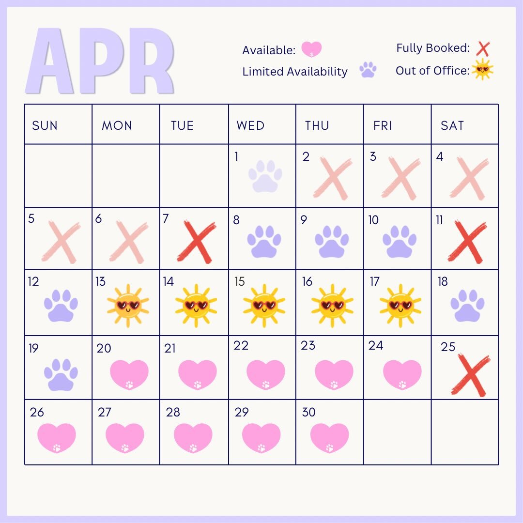 Booking through June ✏️