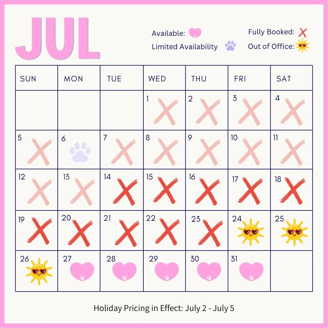Currently booking through September