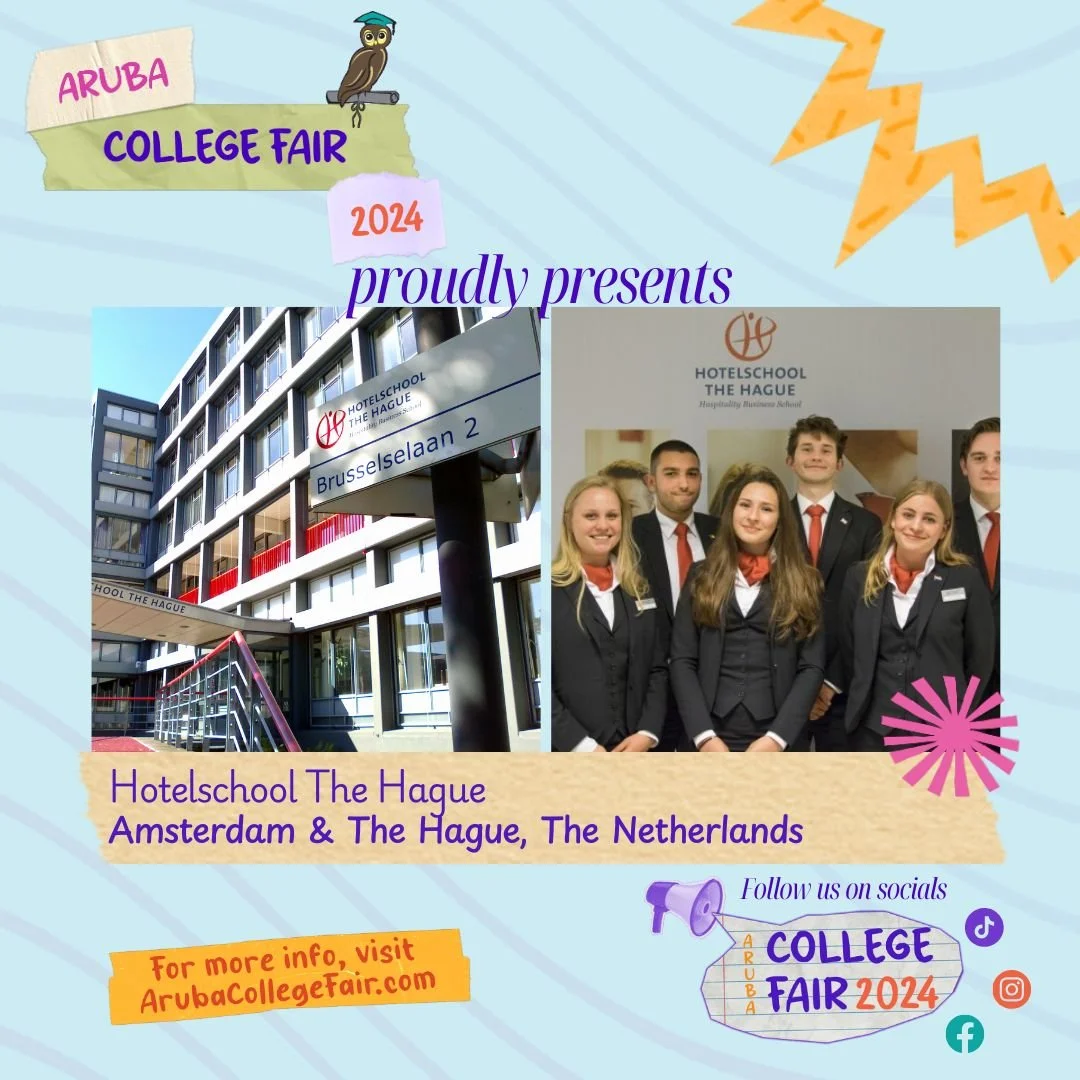 🎓 Meet Hotelschool The Hague at Aruba College Fair! 🌍

We&rsquo;re thrilled to welcome Hotelschool The Hague to Aruba College Fair 2024! Located in Amsterdam and The Hague, The Netherlands, this world-renowned hospitality business school is dedicat