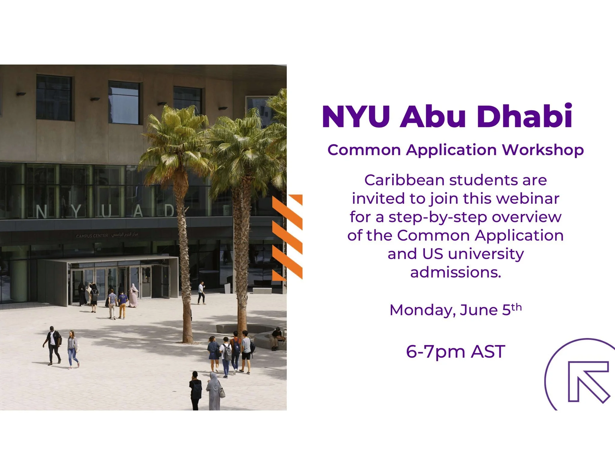 Aruba College Fair 2022 exhibitor, NYU Abu Dhabi, invites you to join an application workshop to learn what US universities are looking for in the admissions process and how to apply step by step using the Common Application website.

Monday, June 5t
