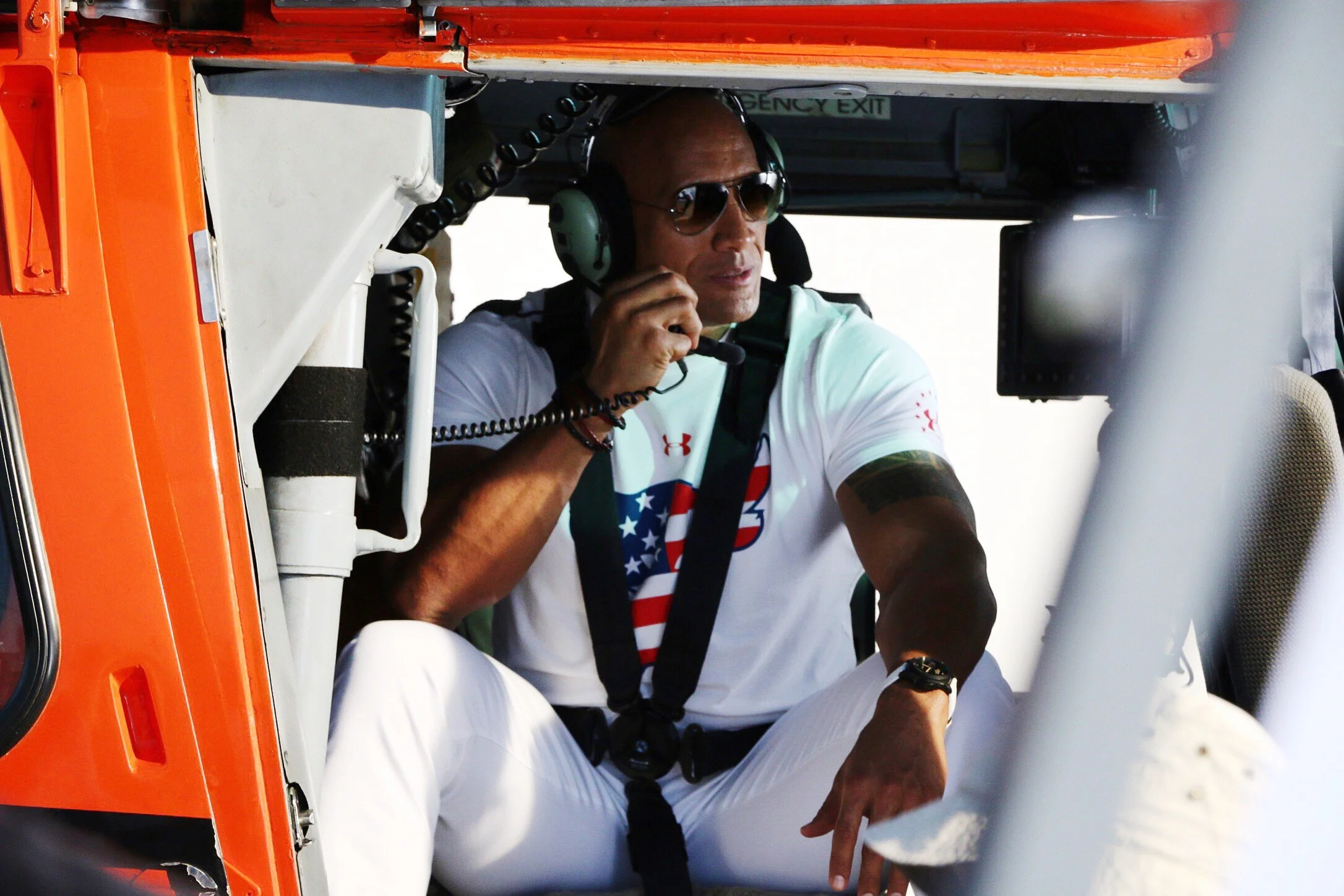 Dwayne 'The Rock' Johnson at the Harbor-Hickam Airforce Base in Hawaii for Rock the Troops. Photo by Lisa Kholostenko.