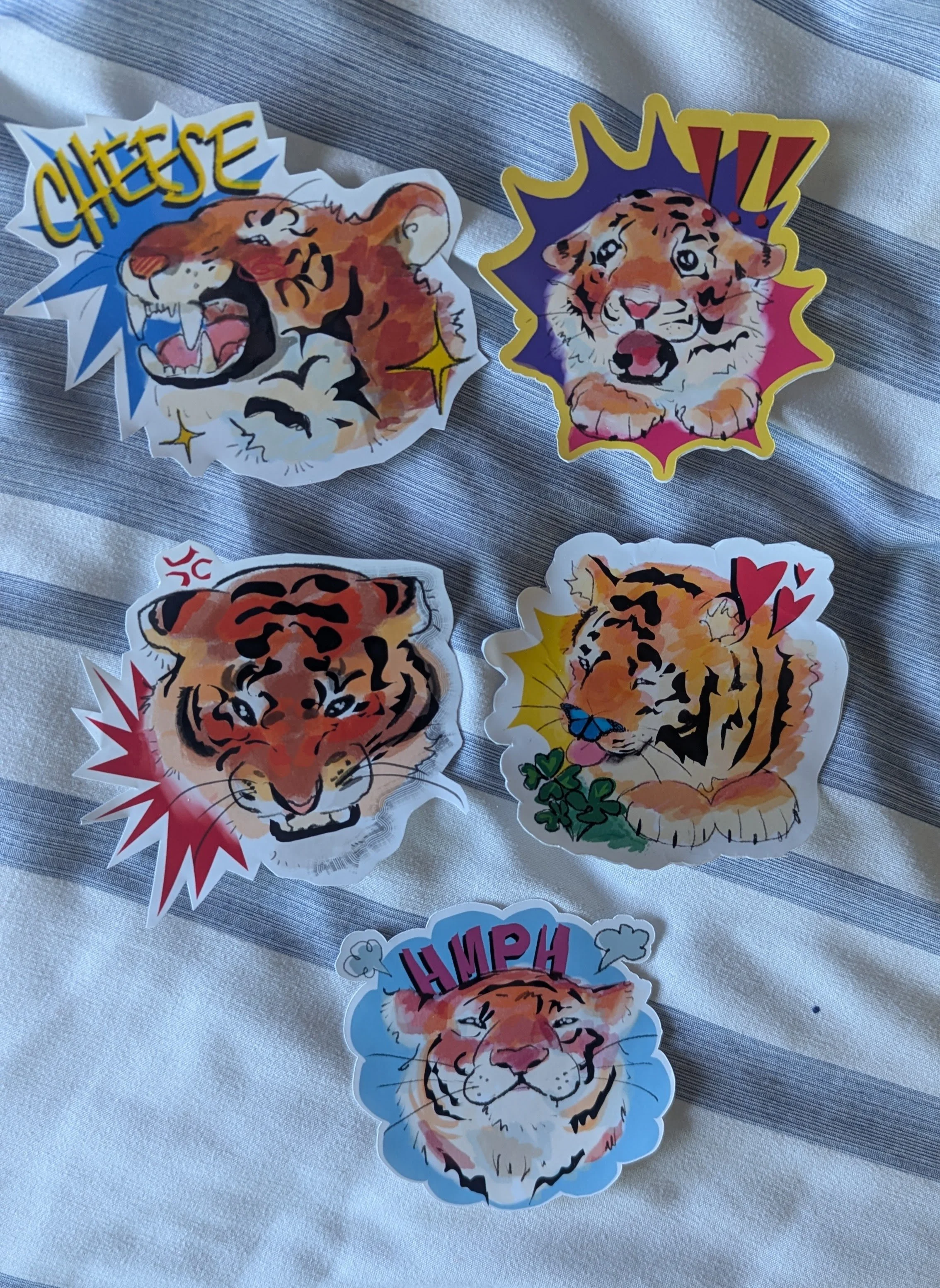 Tiger Sticker Pack (5 Stickers)