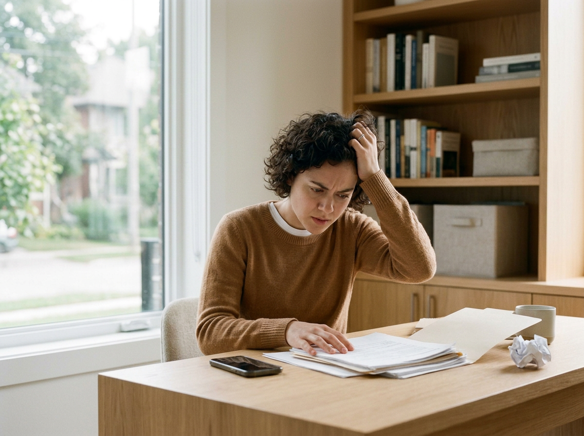 Stressed real estate professional finding relief through emergency weekend closing insurance binders from Coastal Valley Insurance LLC