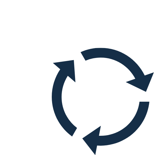 A black electronic device with a circular arrow symbol indicating refresh or synchronization.
