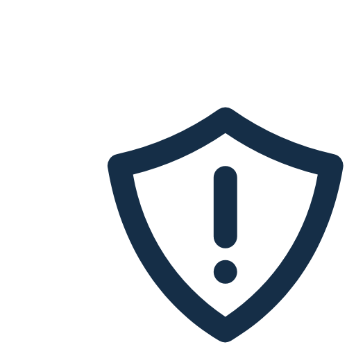 Icon of a shield with an exclamation mark inside, indicating a security warning or alert.