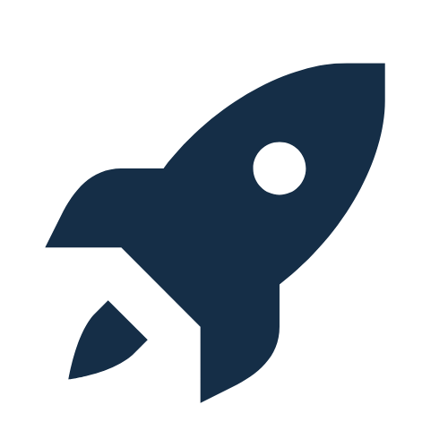 Silhouette of a rocket ship.