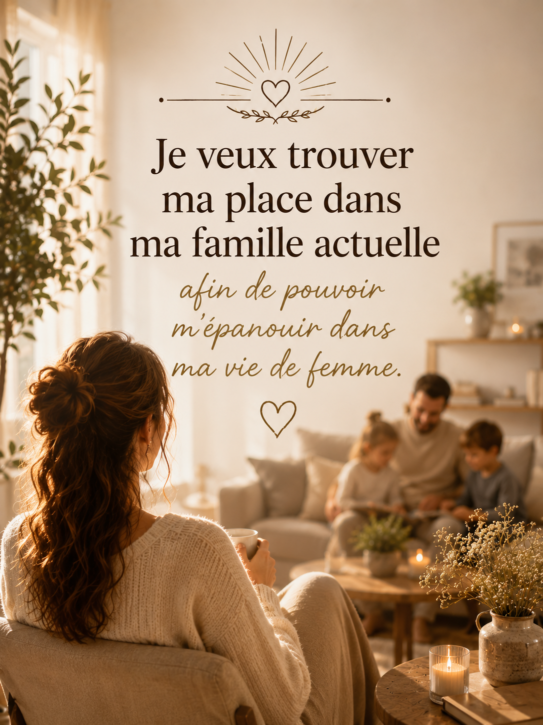 Je veux trouver ma place dans ma famille actuelle afin de pouvoir m'épanouir dans ma vie de femme