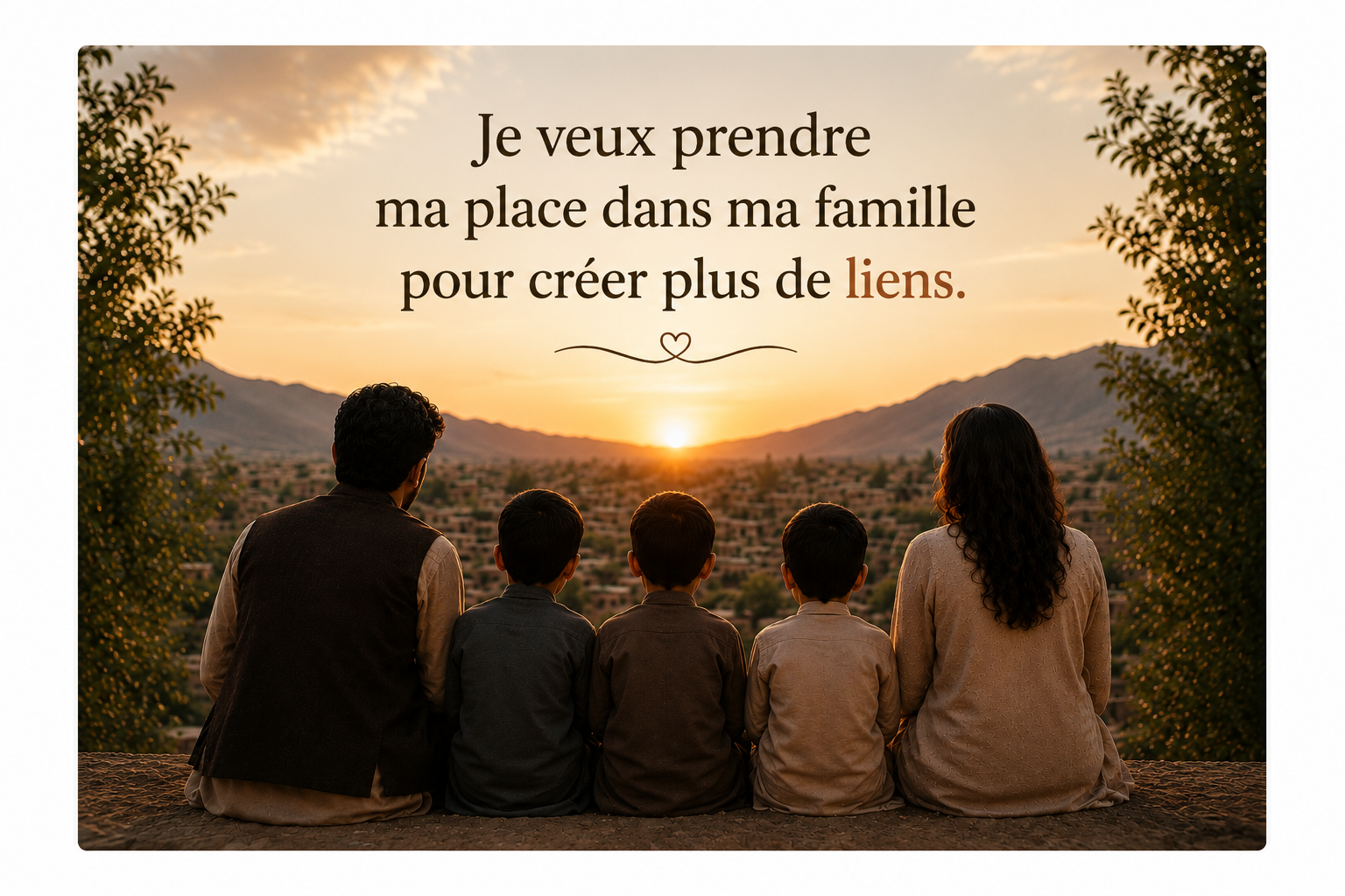 Je veux prendre ma place dans ma famille pour créer plus de liens.