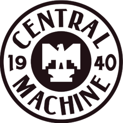 Central Machine 1940 logo with a pumpkin face in the center