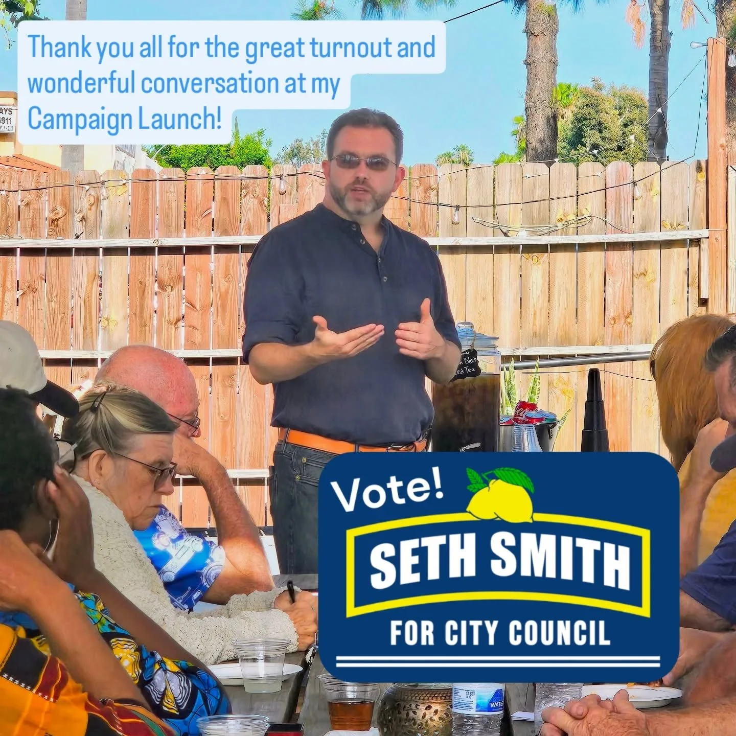 Thank you all for the great turnout and wonderful conversation at my Campaign Launch! We have a lot to look forward to here in Lemon Grove, and I am grateful for all of your support along the way! Let's go out and get it done!