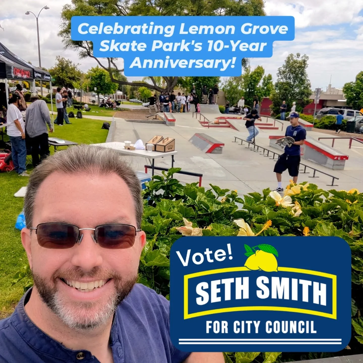 We have an awesome event celebrating the 10-Year Anniversary of our very own Lemon Grove Skate Park! I grew up rollerblading and being here to watch so many talented skaters brought back some memories. Let's keep building up this community in Lemon G