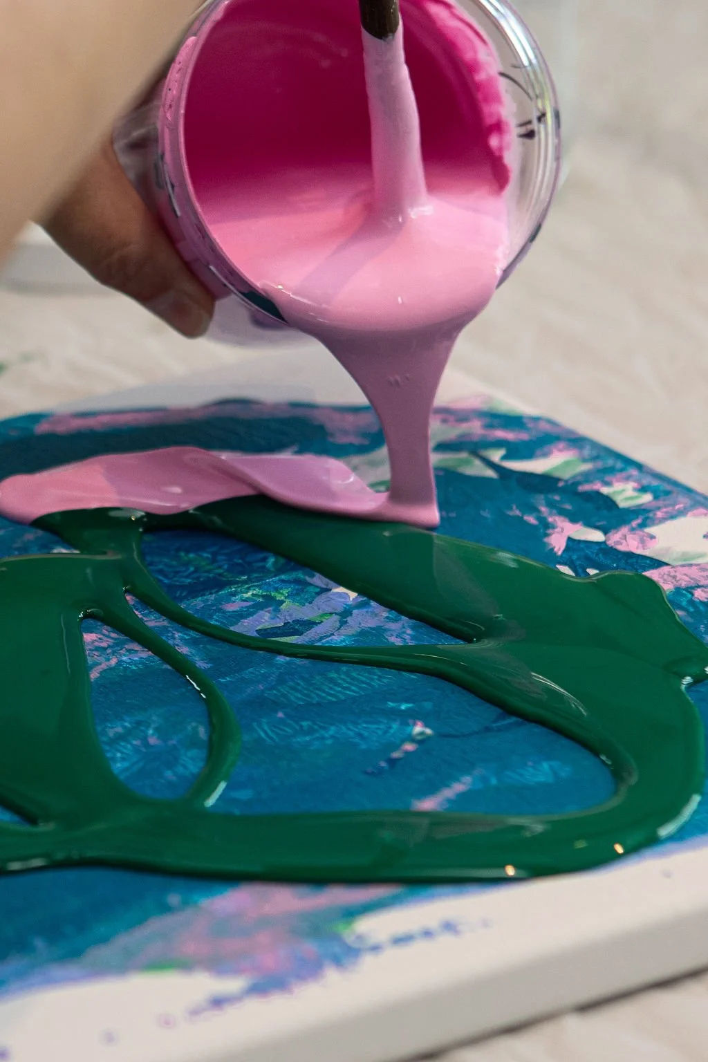 Glimpse into Amy Buckner Chowdhry's 'chaos' art process. 
