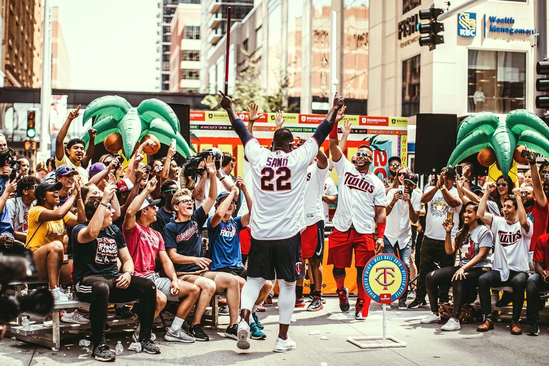 Minnesota Twins downtown Minneapolis Mall Ball event featuring public event coordination and large crowd management
