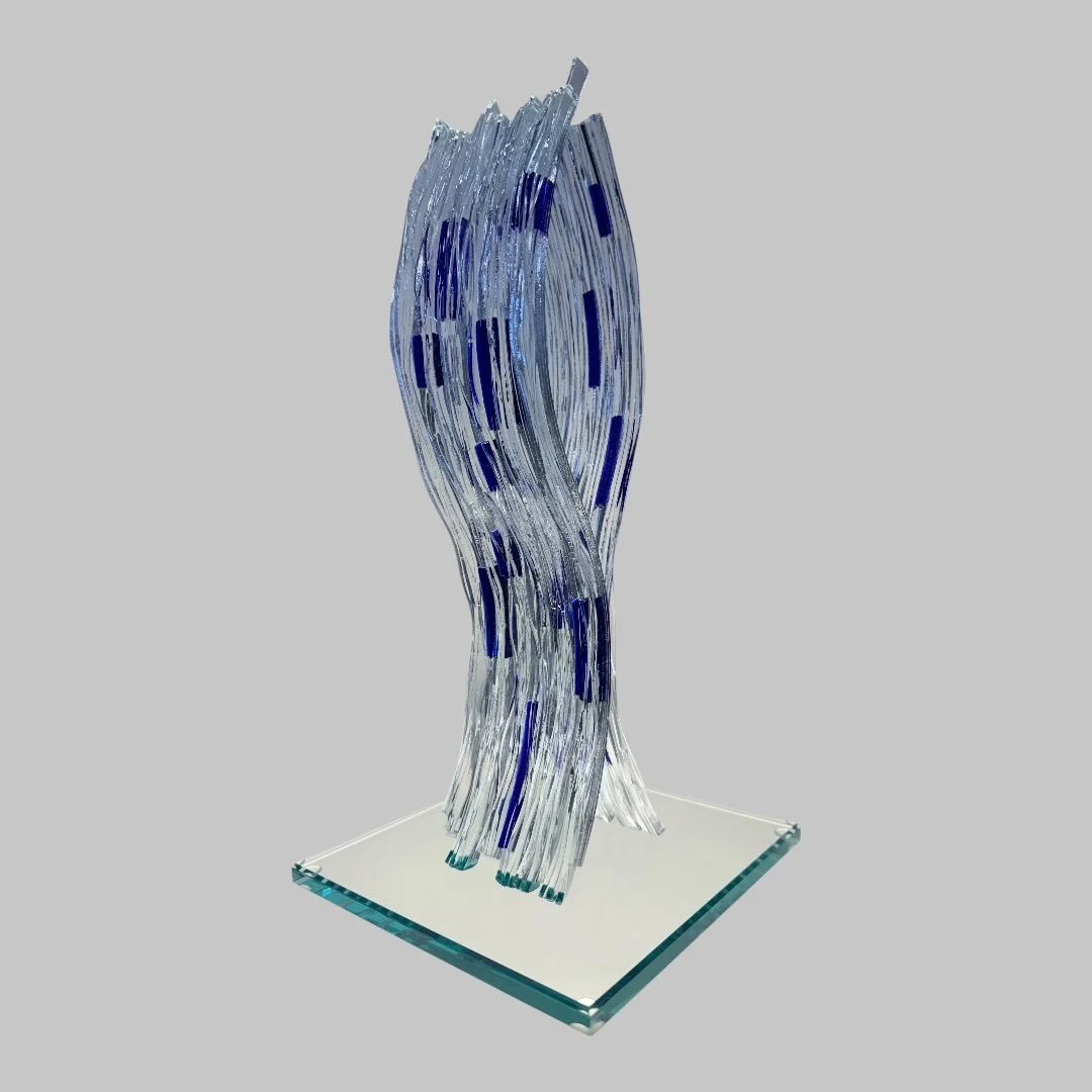 New sculpture! &ldquo;Whispers&rdquo;. Now showing at the Palm Room Gallery in Harbour Bay Plaza, Stuart.  #studioartglass #poshfineart #contemporaryglassart #discovermartincounty