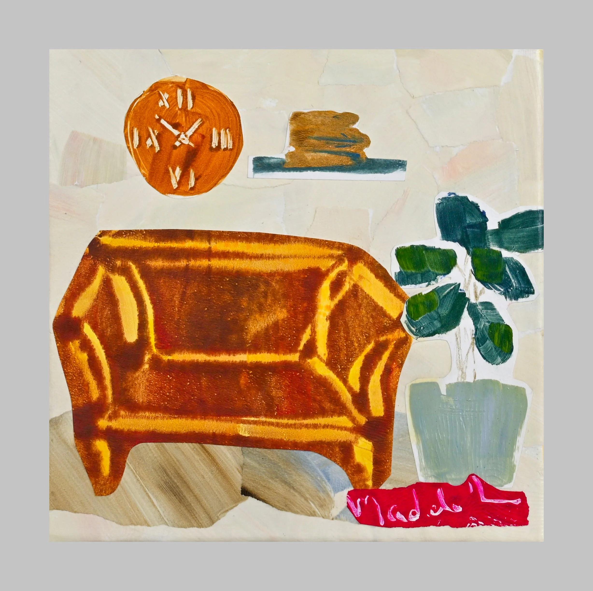 Calm Interior  (Collage on Canvas)