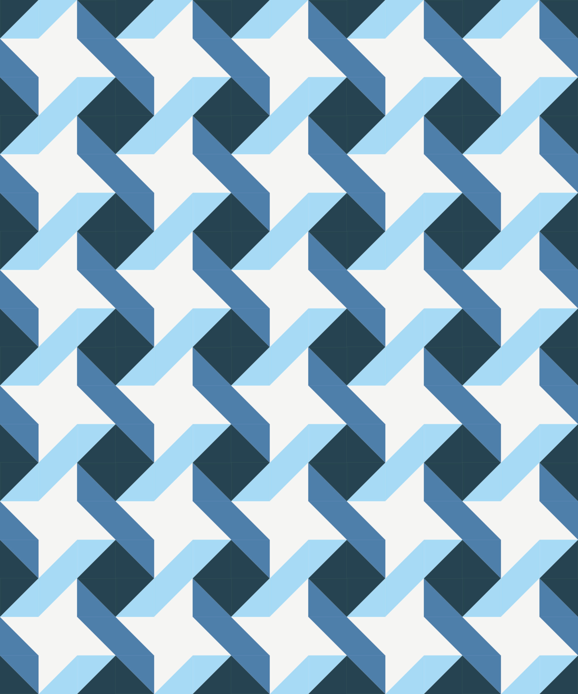 Seamless geometric quilt pattern with white stars, blue ribbons, and dark blue diamonds creating a 3D effect.