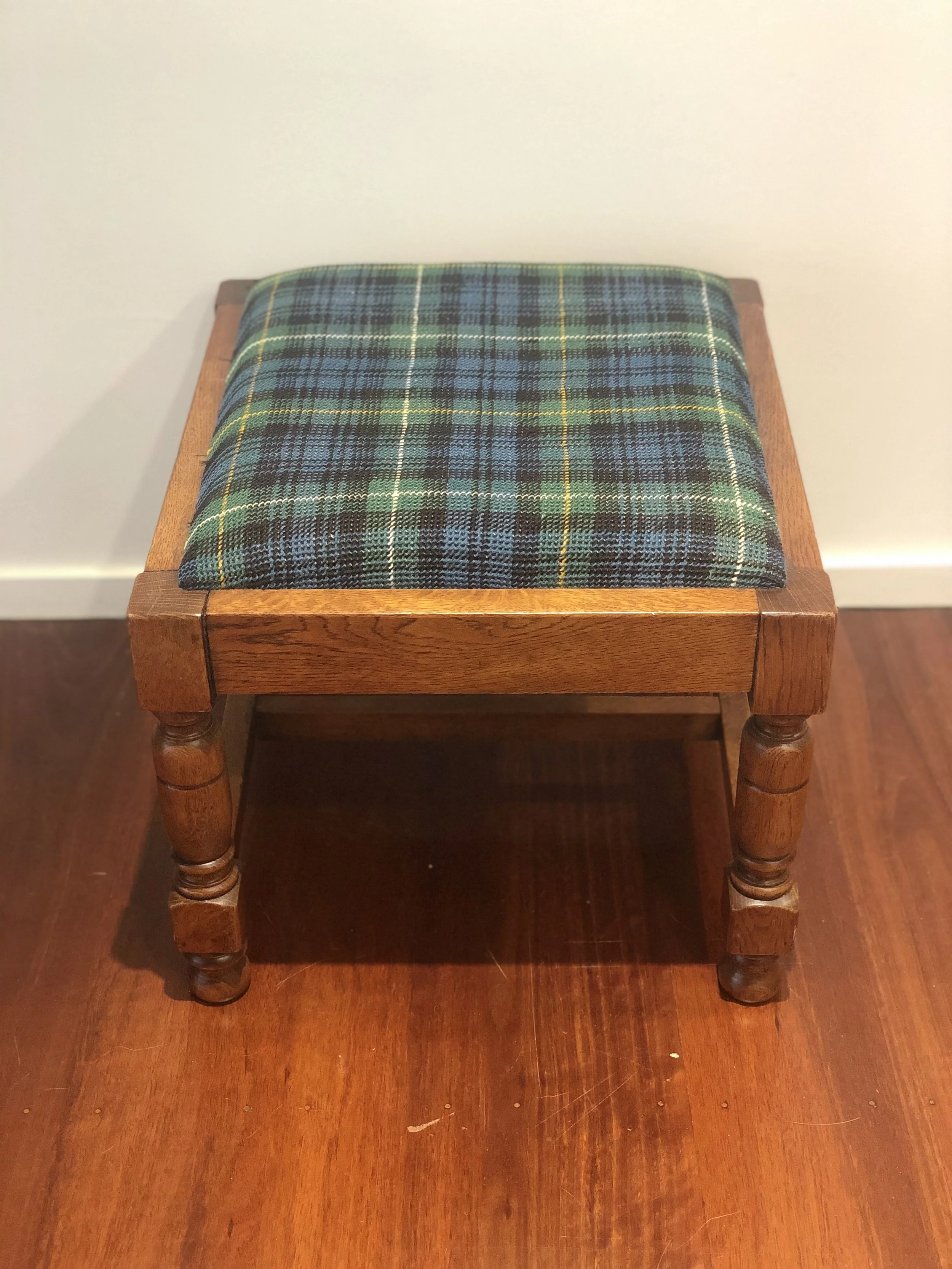 Tartan Wood Foot Stool