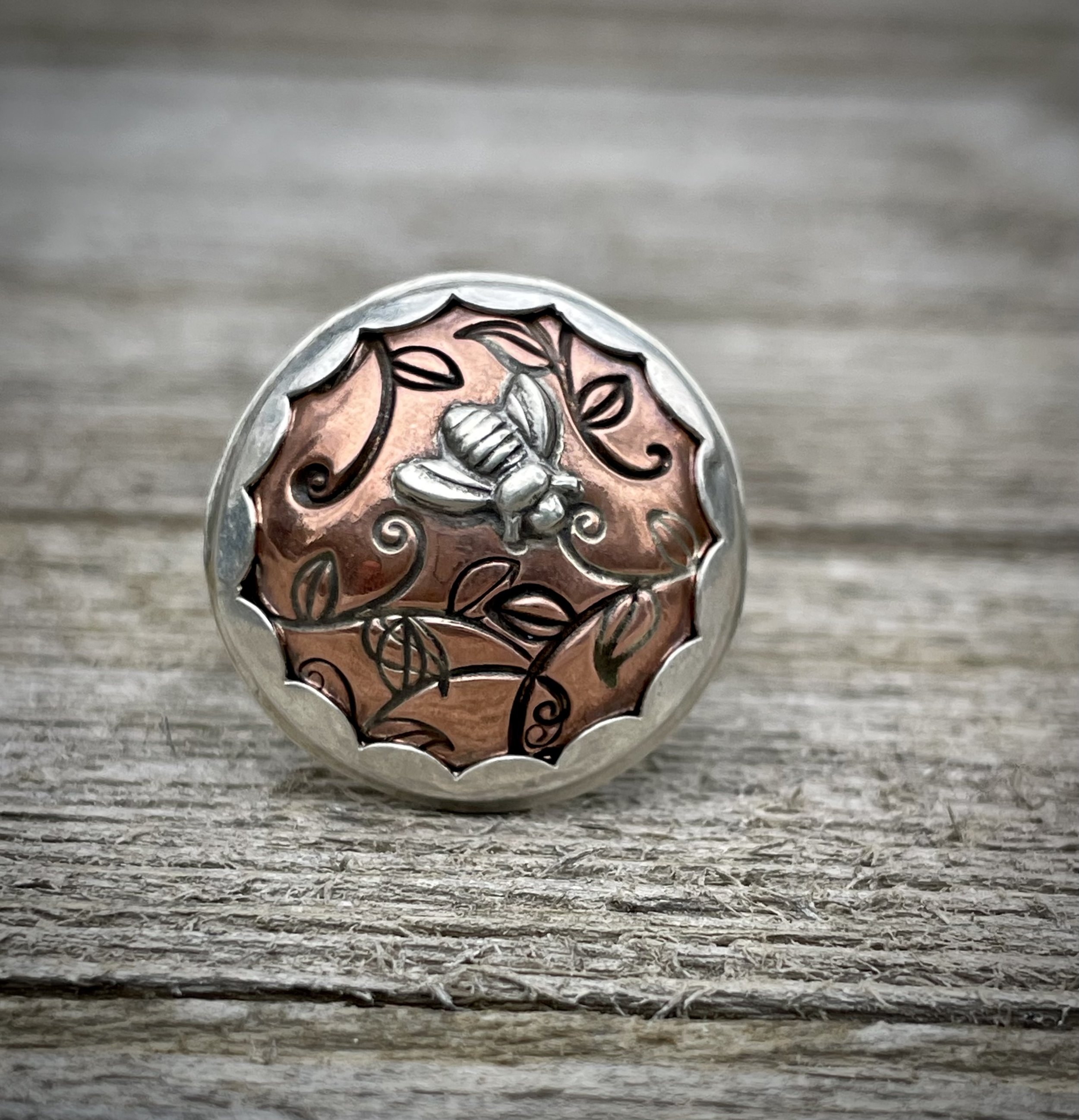 Bee in the Meadow - sterling silver ring