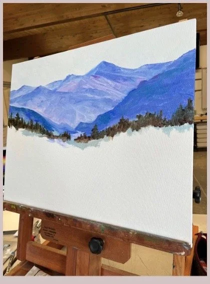 'Purple Mountains' watercolor study. Private collection.