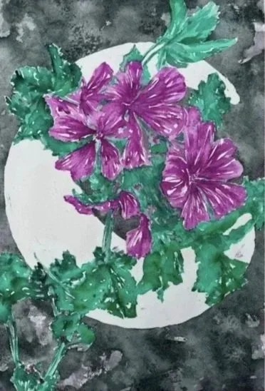 'Hollyhock' 20"x35", Available 