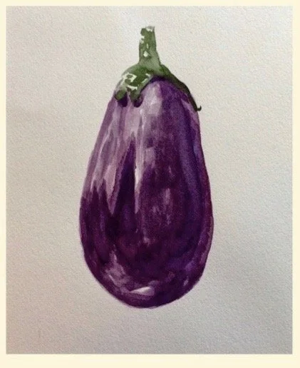 'Eggplant' watercolor. Private collection.