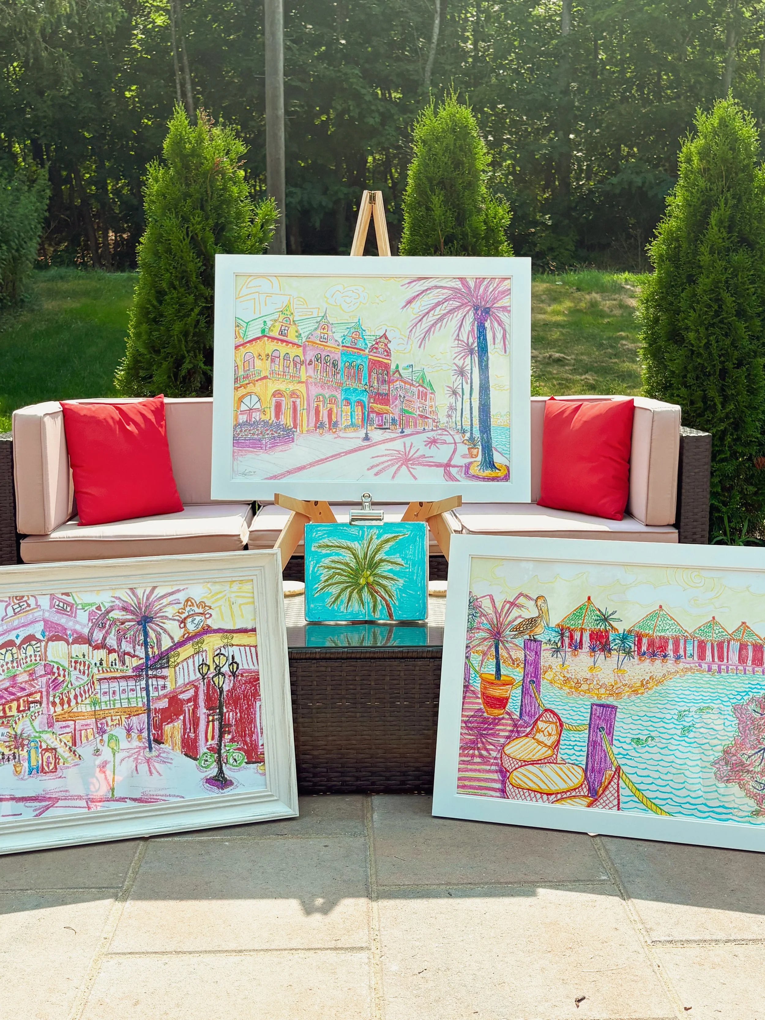 My first art series is complete and it&rsquo;s already almost sold out, I&rsquo;m beyond thankful. 🥹🩷

I inspired this series from my many trips to Aruba in the past, expressing paradise through vibrant colors and expressive line work in an unreali