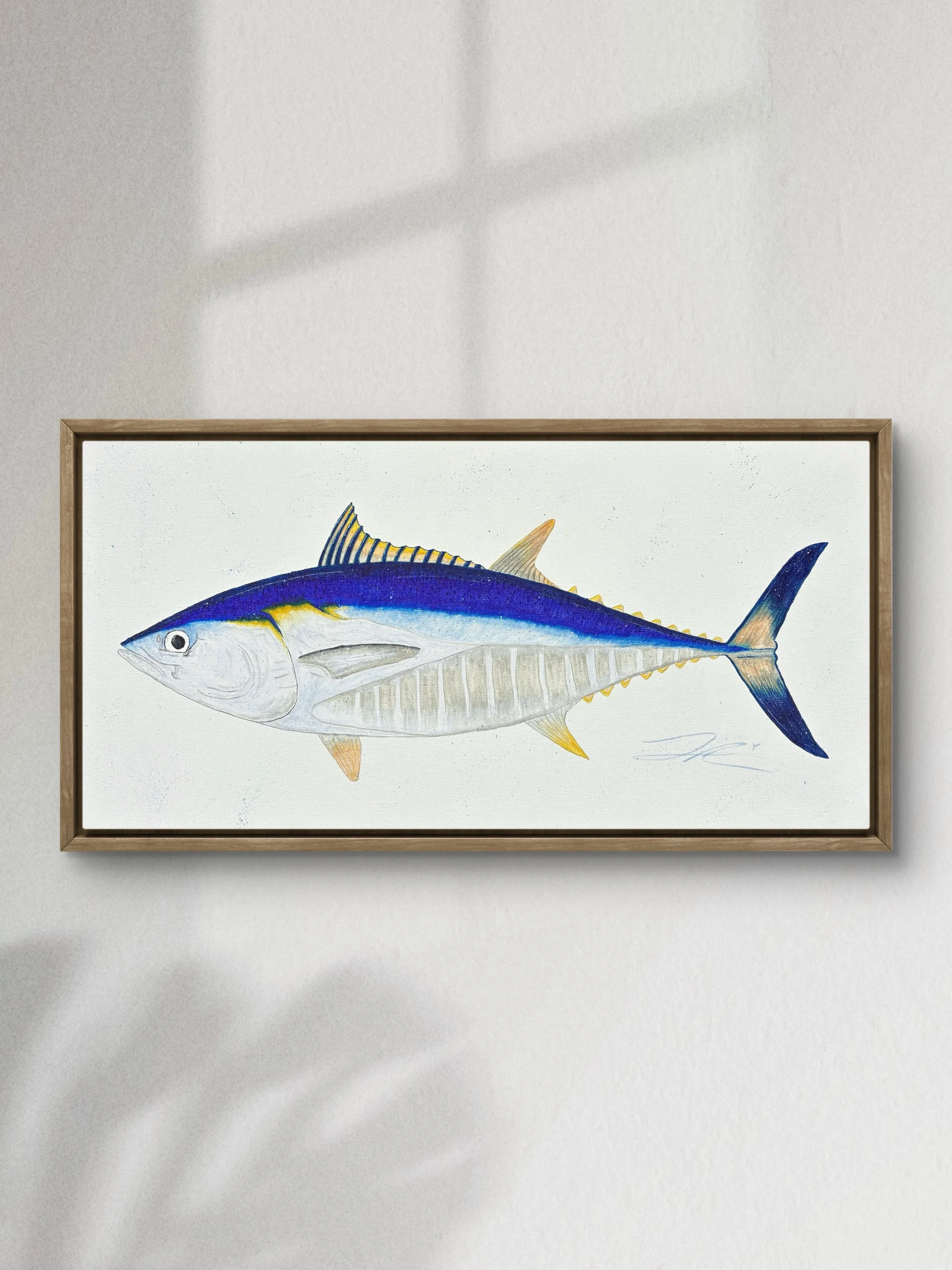 Another commission in the books! 
Delivering this bluefin tuna along with the lobster I previously made to their forever home tomorrow. 

Dimensions: 15&rdquo; x 30&rdquo; canvas
Materials: alcohol based marker and gel pen