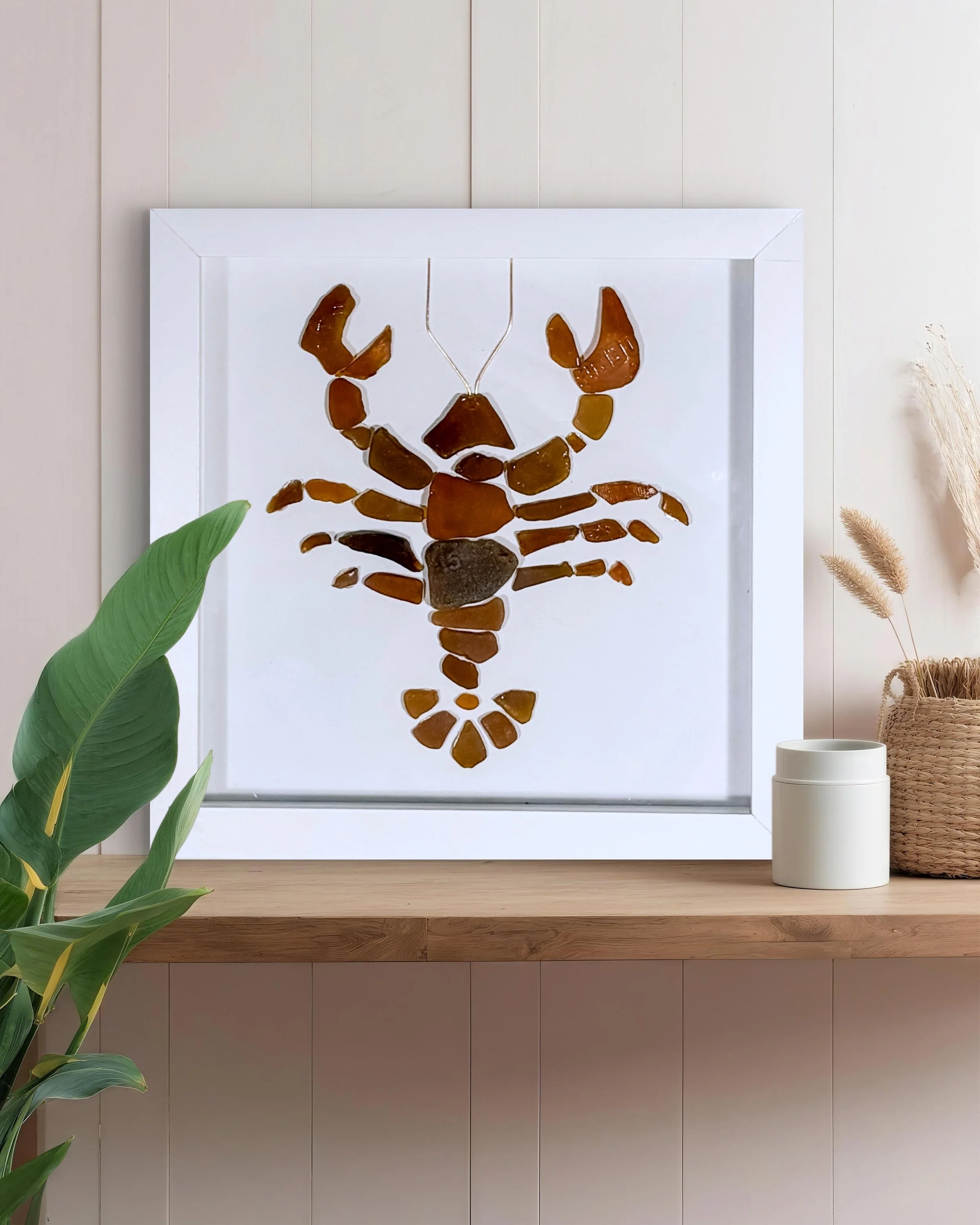 Lobster Sea Glass Mosaic