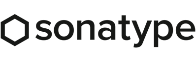 Sonatype logo with a hexagon icon and the company name in black text.