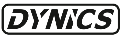 DYNICS logo in black text on a dark background