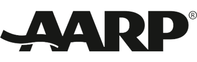 The logo of AARP in black text.