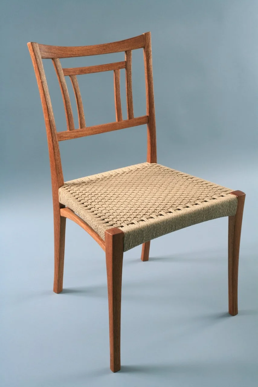 18" deep, 20" wide, 36" tall.

Yellow Narra, Danish Cord