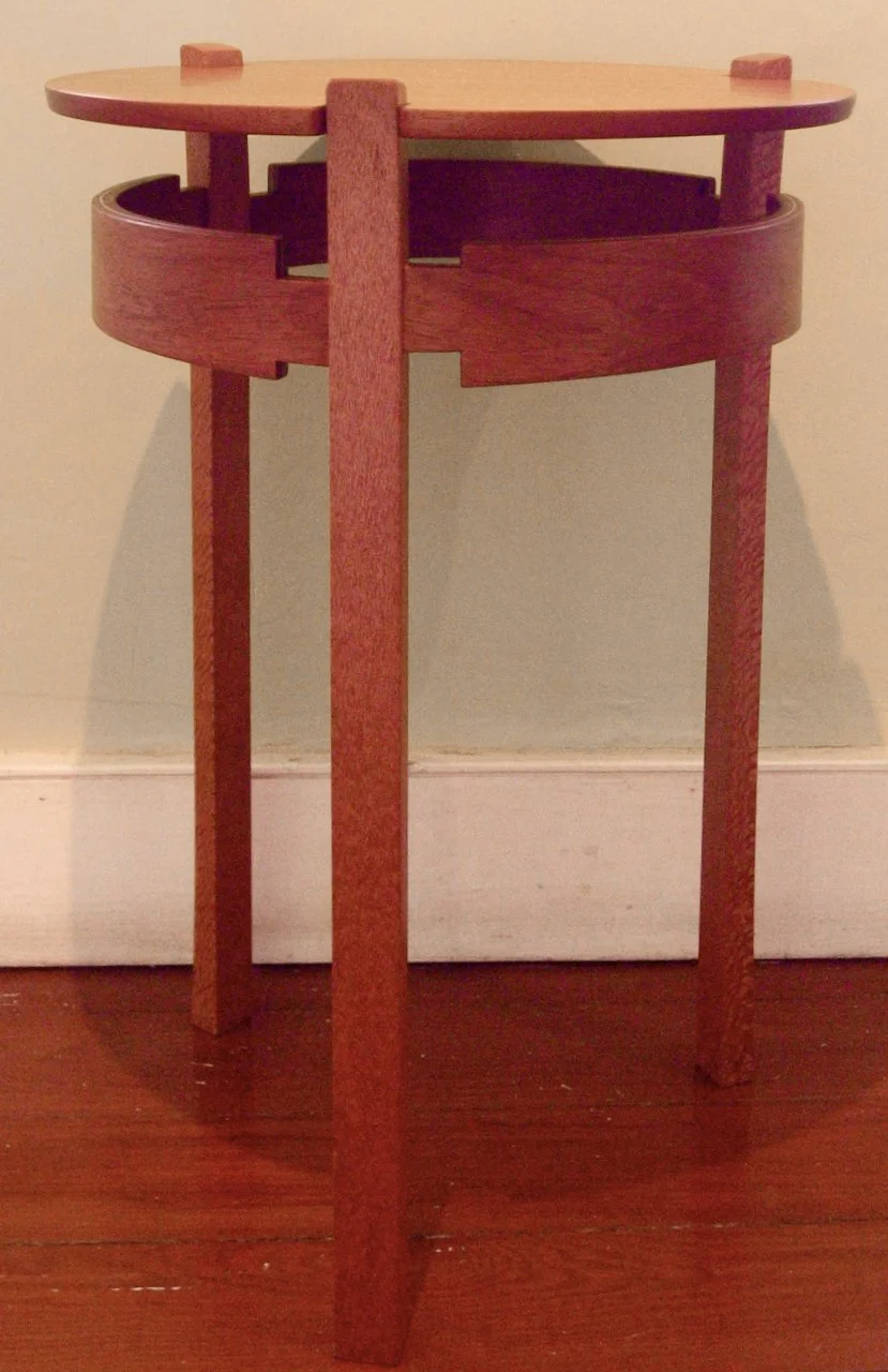 20" deep, 20" wide, 28" tall.

Mahogany, Lacewood, Maple


