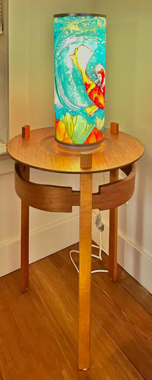 20" deep, 20" wide, 26" tall.

Mahogany, Maple