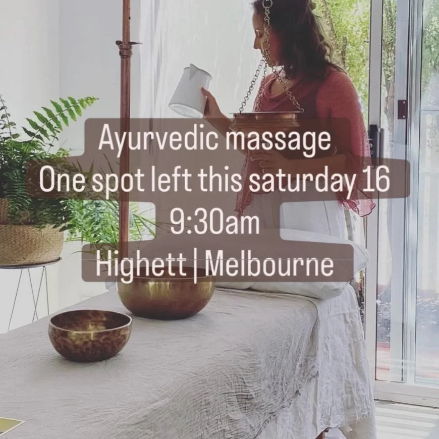 💫Psst - one spot left for  Ayurvedic Massage this Saturday May 16 @ 9:30am.
Your body already knows if it needs it😉
take this as a sign, send me a DM to book 💫
Highett Melbourne studio for women. 

#ayurvedamelbourne #ayurvedicmassagemelbourne #ab