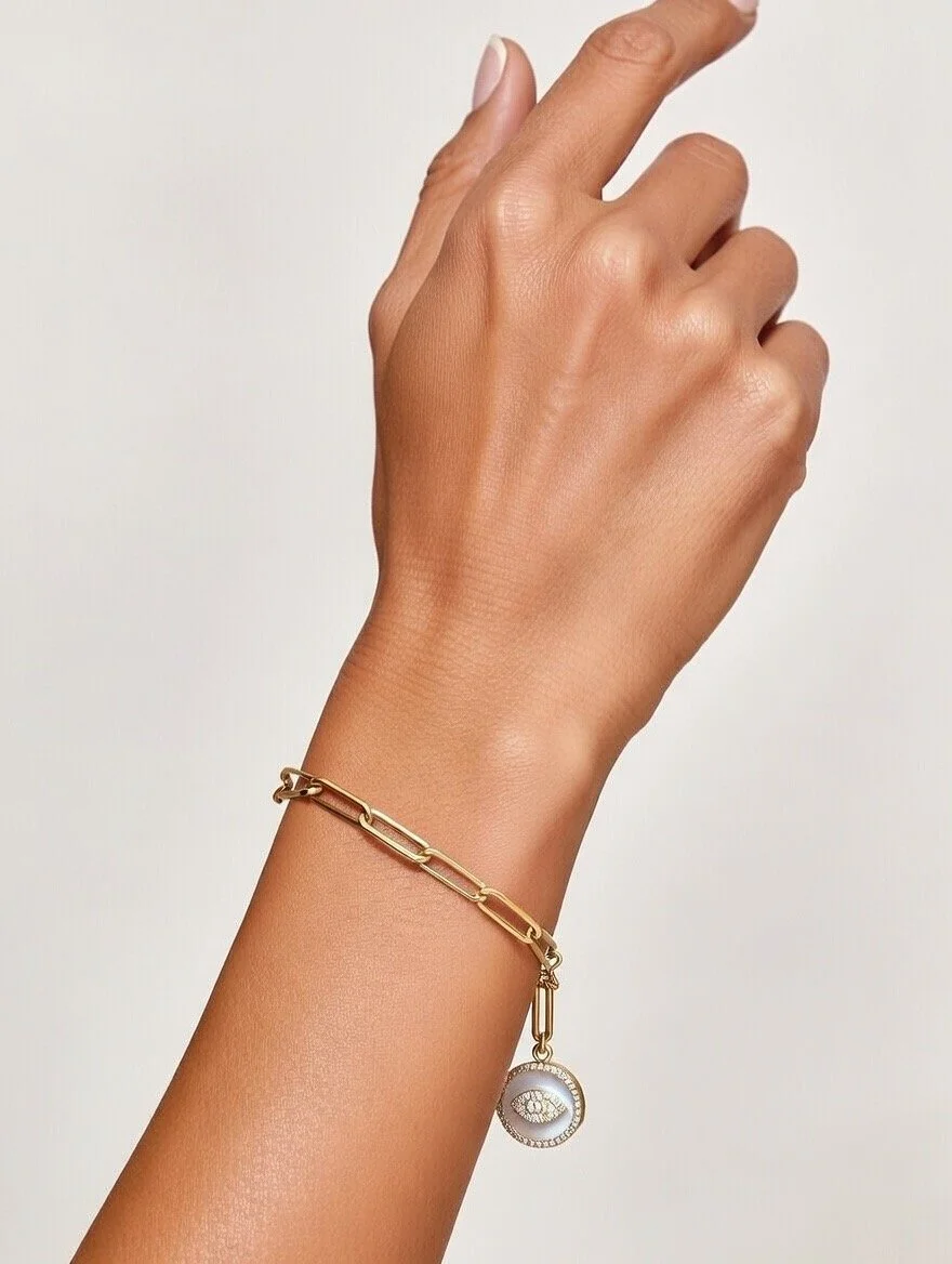 Mother of Pearl Evil Eye Bracelet