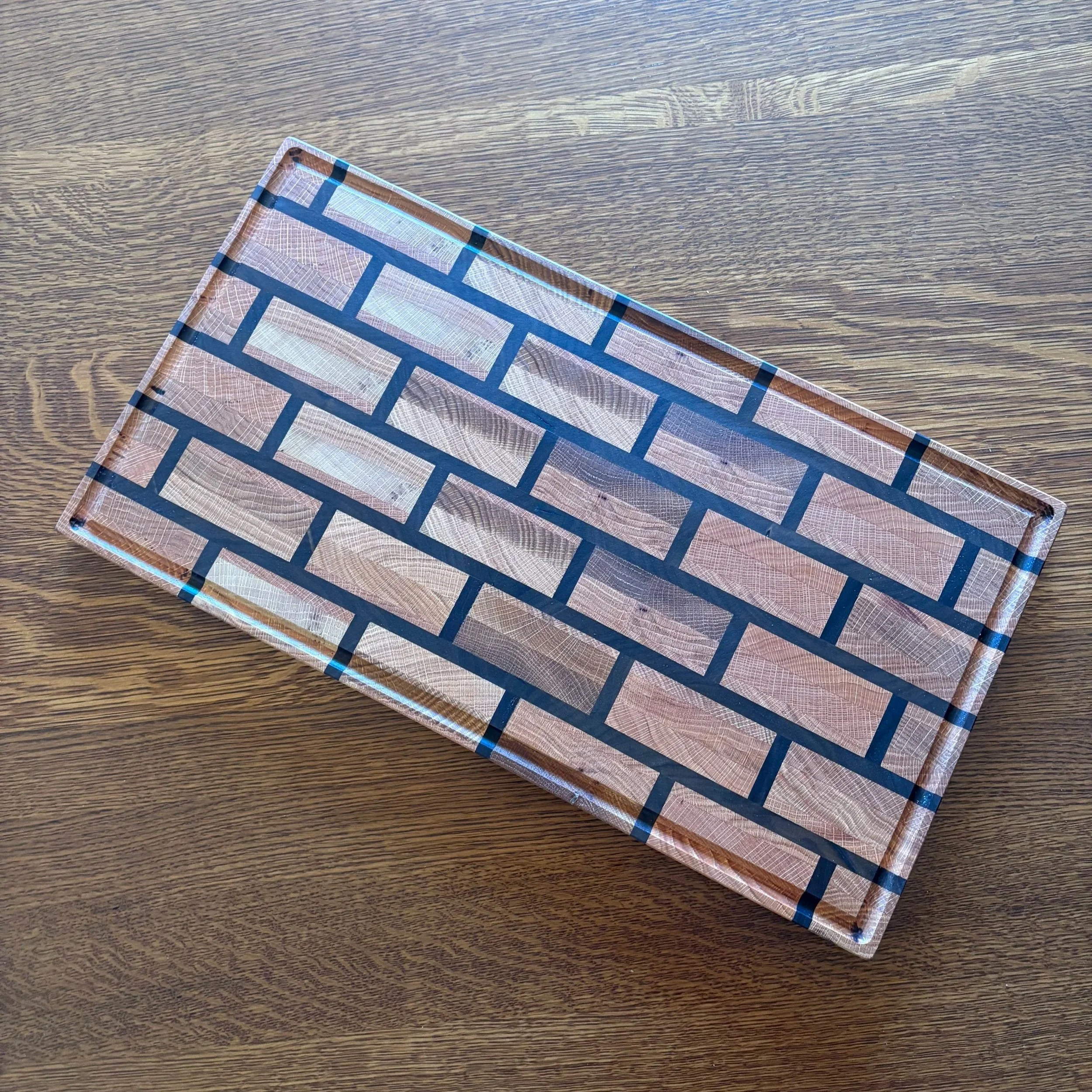 Walnut and Oak Cutting Board- Red Shoe Auction, Kearney NE