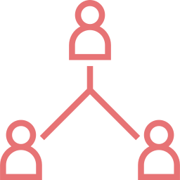 Diagram showing three people connected by lines, forming a network or relationship chart.