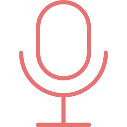 Line drawing of a microphone with a pink outline