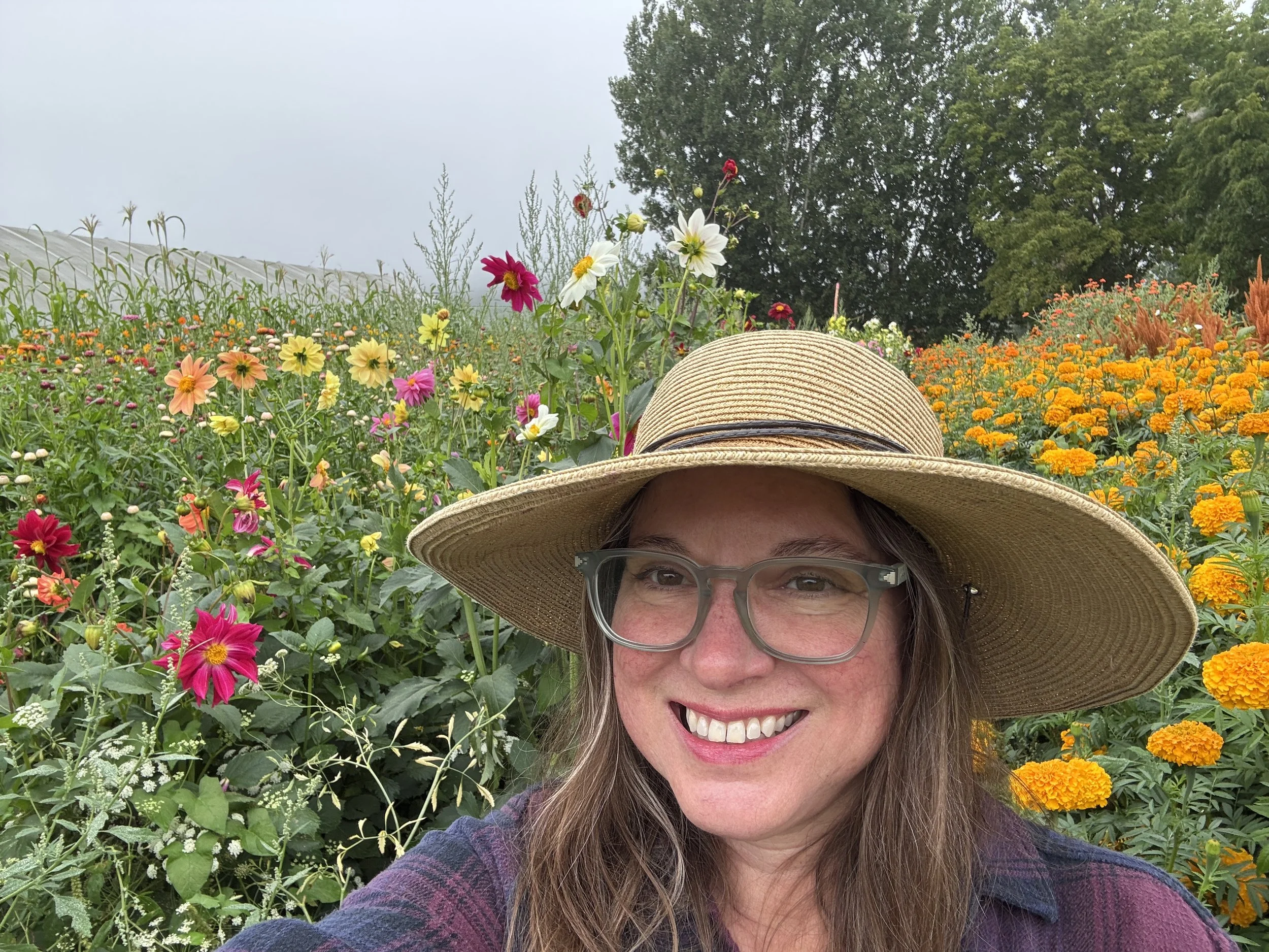 Me in flowers at Jubilee farm