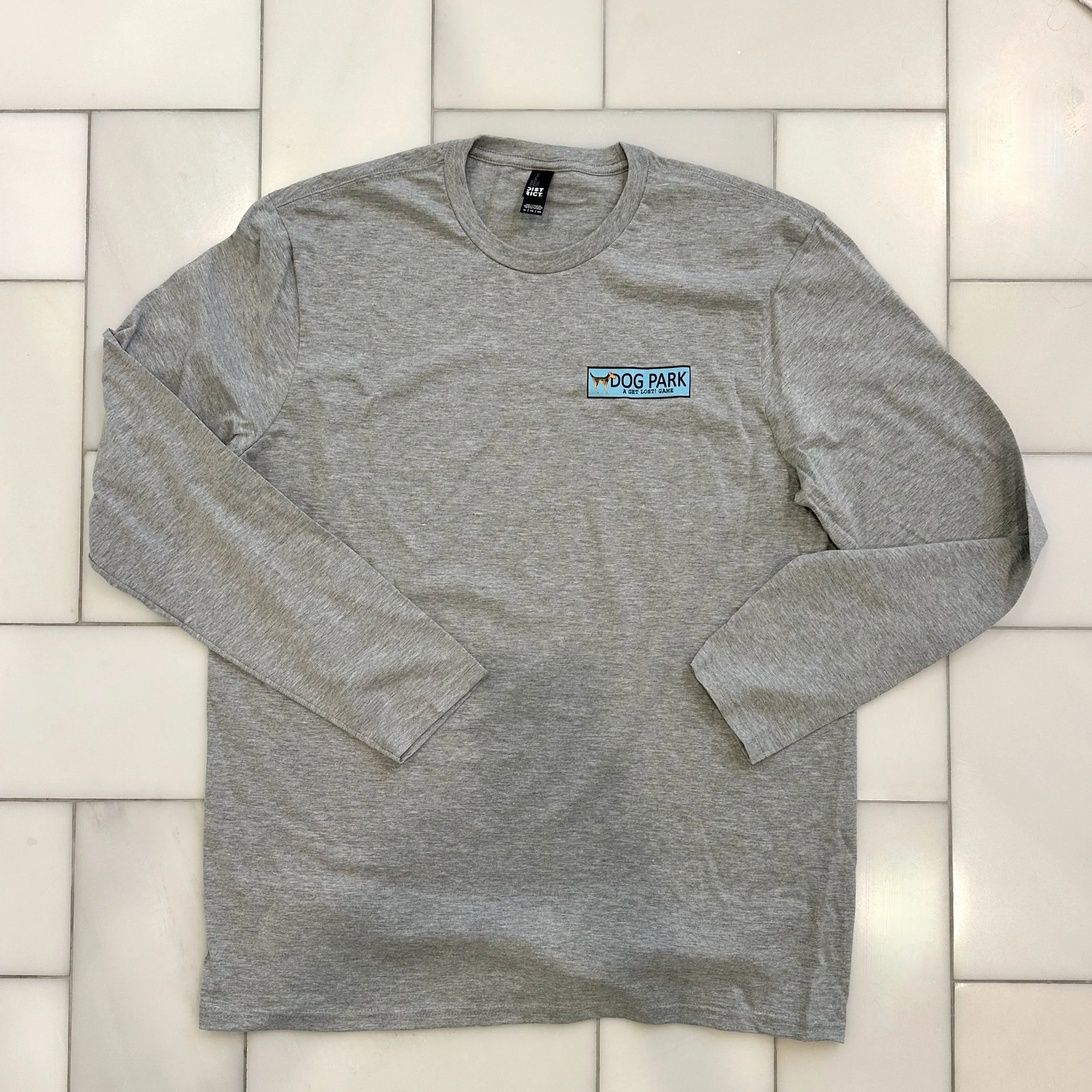 Dog Park Game branded long-sleeve t-shirt.