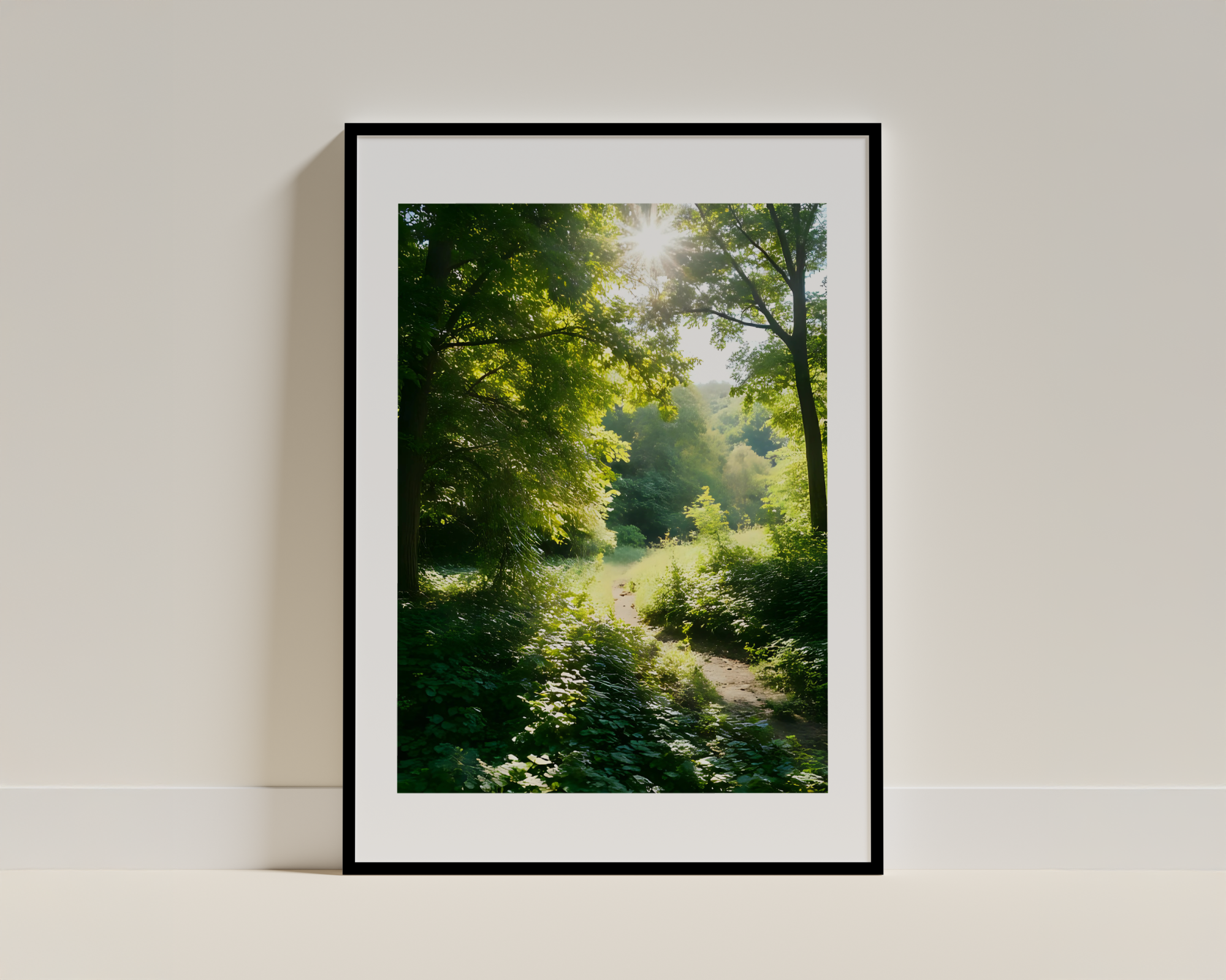 Peaceful Woodland Trail - Framed Poster