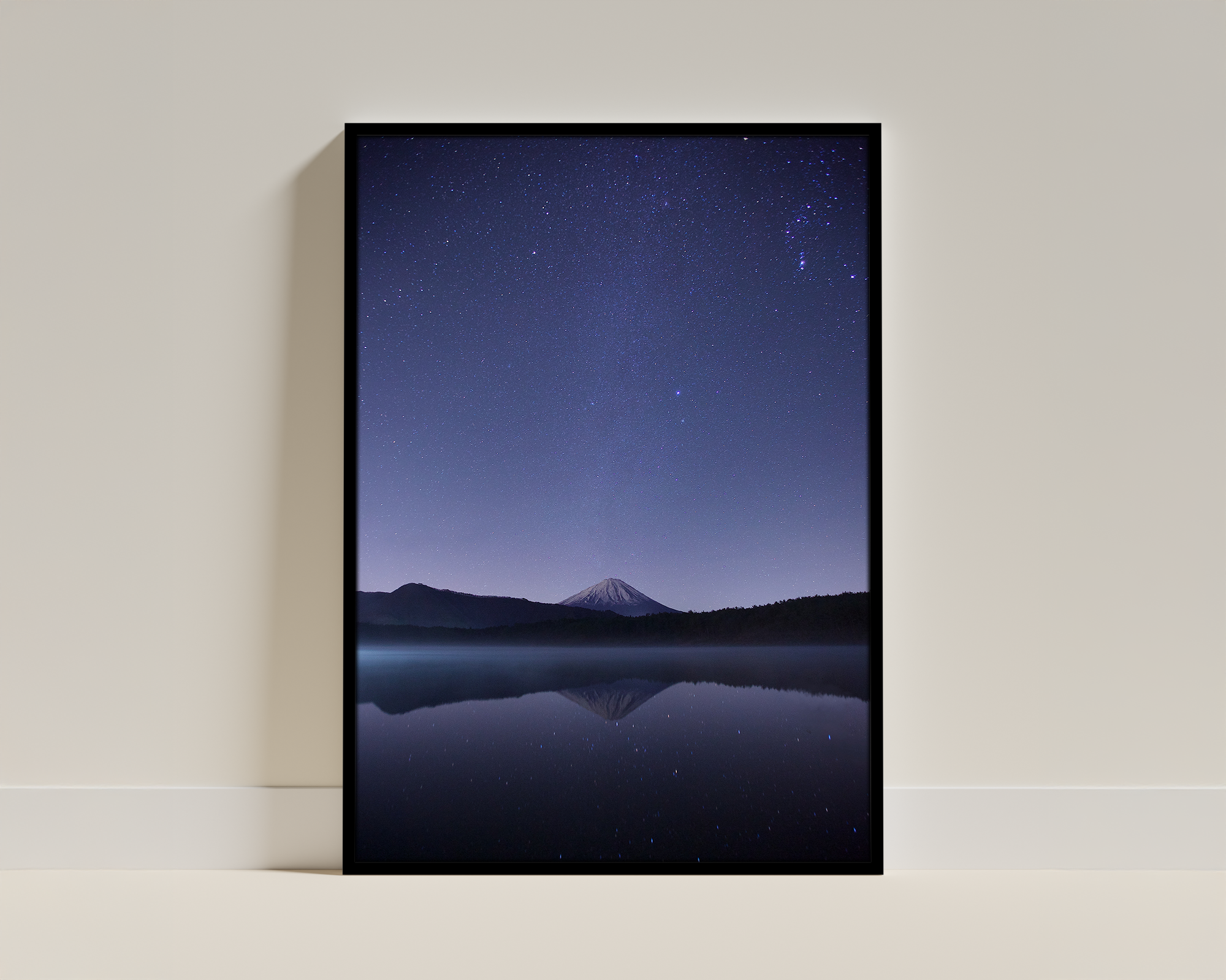 Mountain Reflections – Magical Starry Lake Night Framed Print