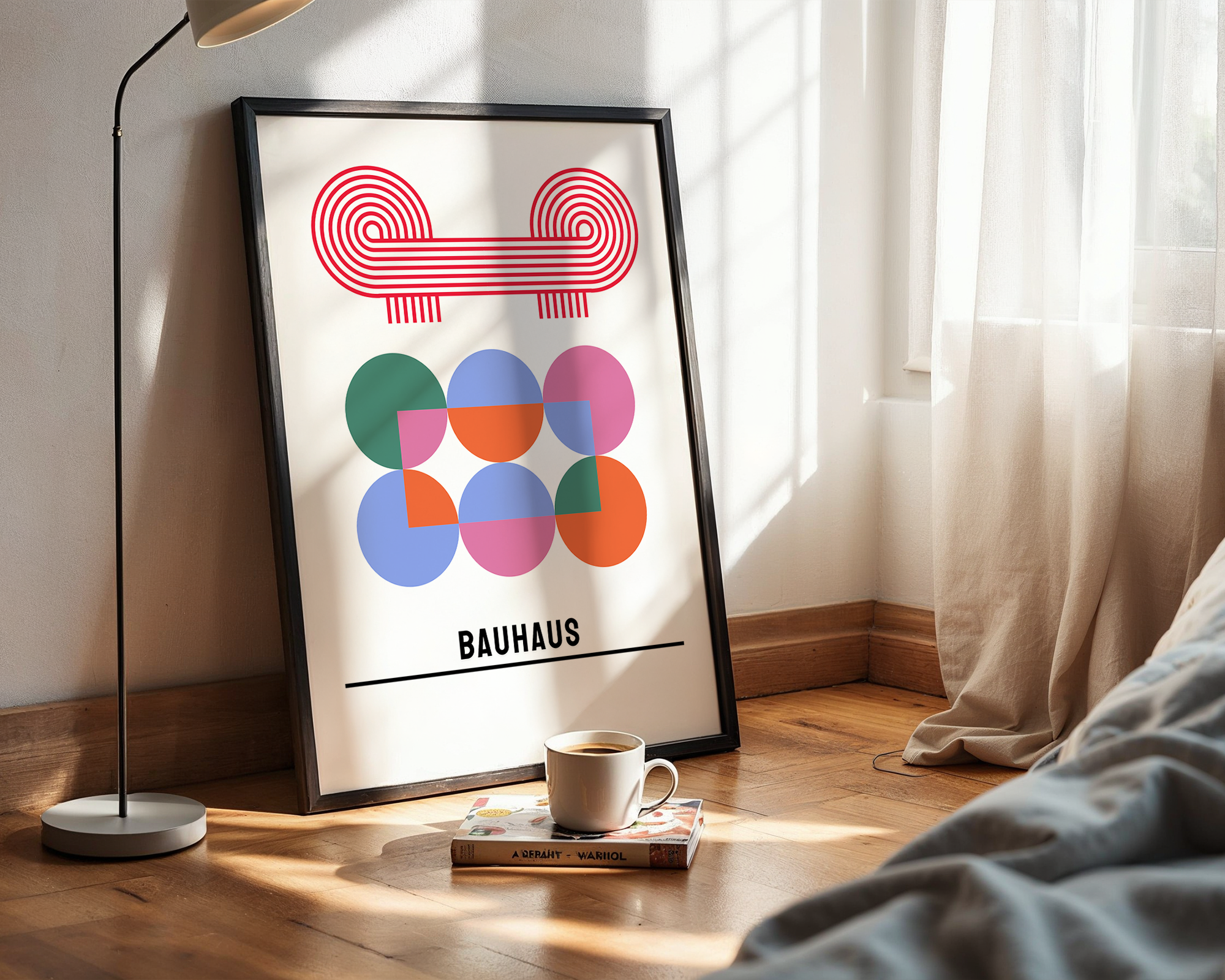 Bauhaus Modern Art Print – Abstract Wall Poster with Geometric Forms