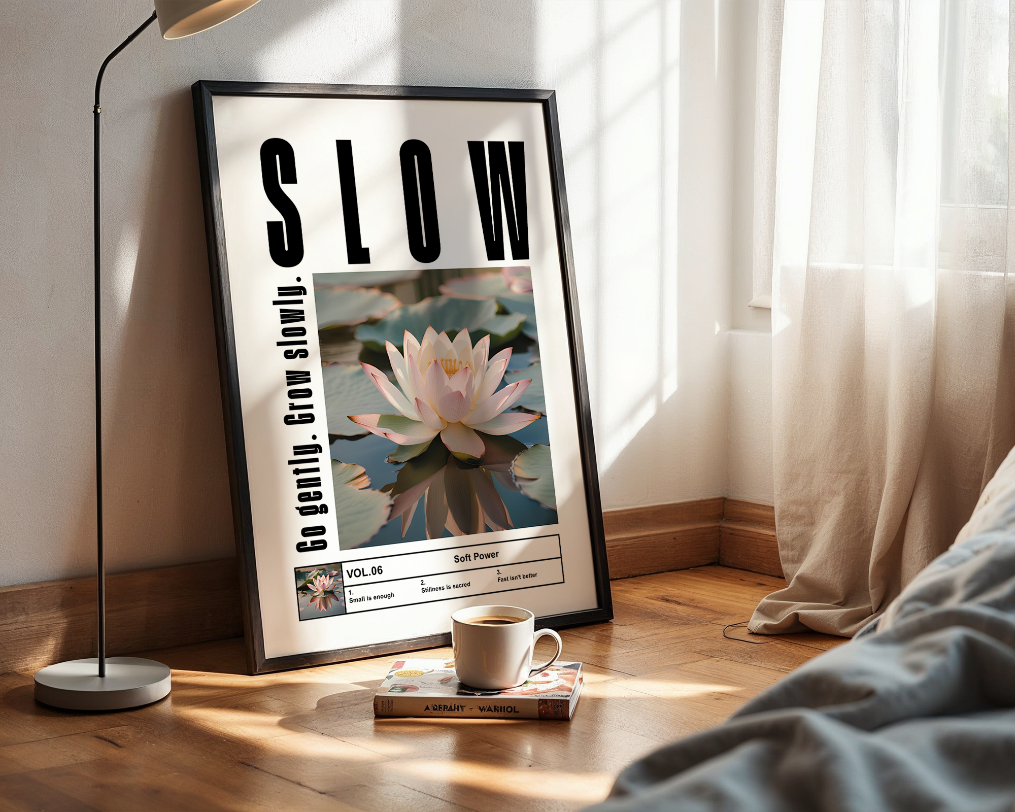 Go Gently – Clean Aesthetic Framed Print - Wall Art Print for Home