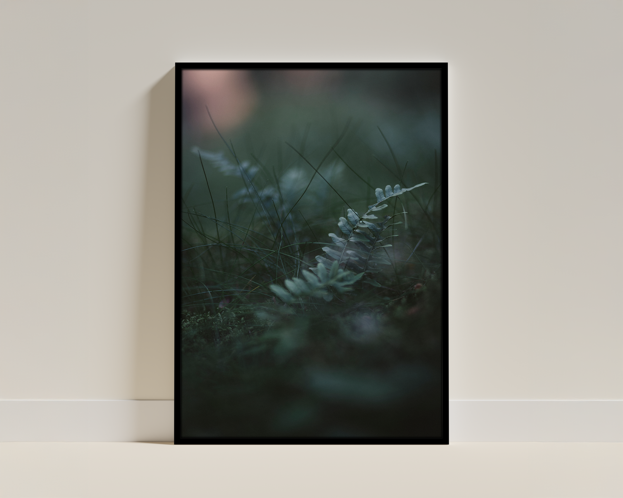 Fern on Grass – Minimal Nature Framed Poster