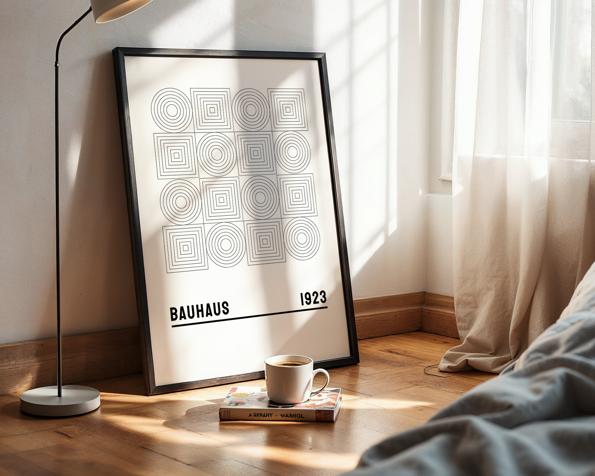 Abstract Pattern Poster – Structured Geometric Bauhaus Design