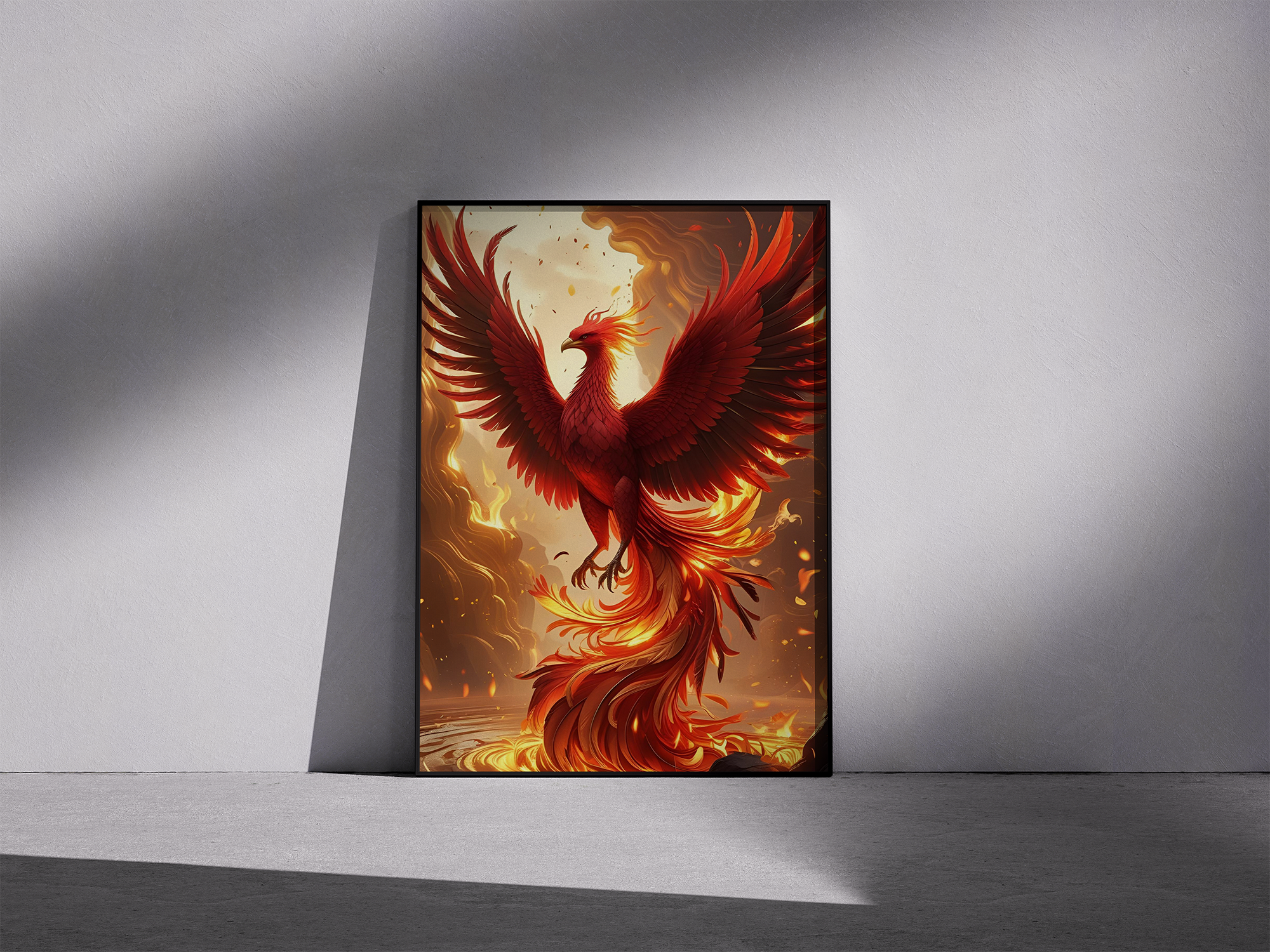 Rebirth Fire – Framed Majestic Phoenix Poster