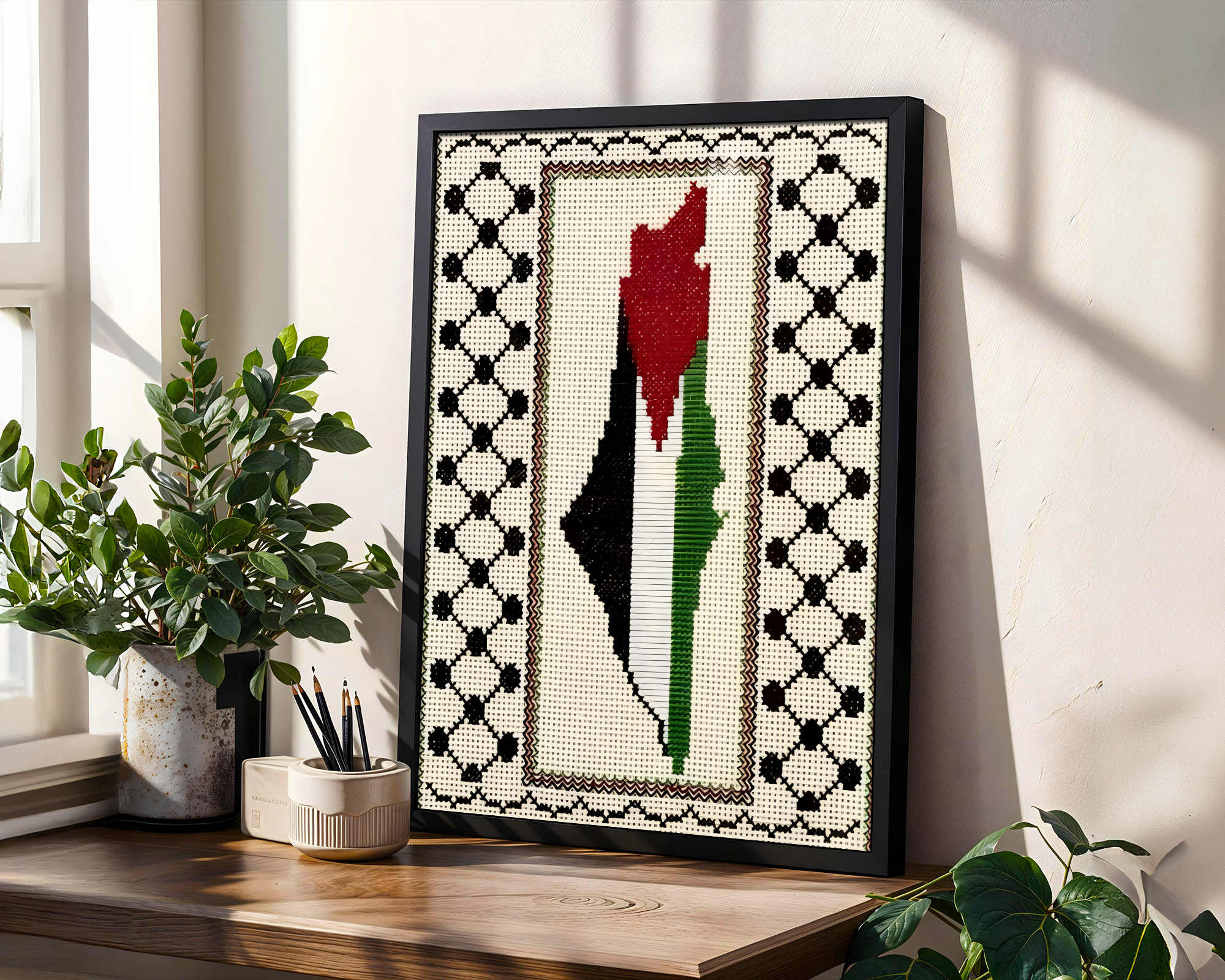 Vibrant Palestinian Pride Bold Flag Artwork