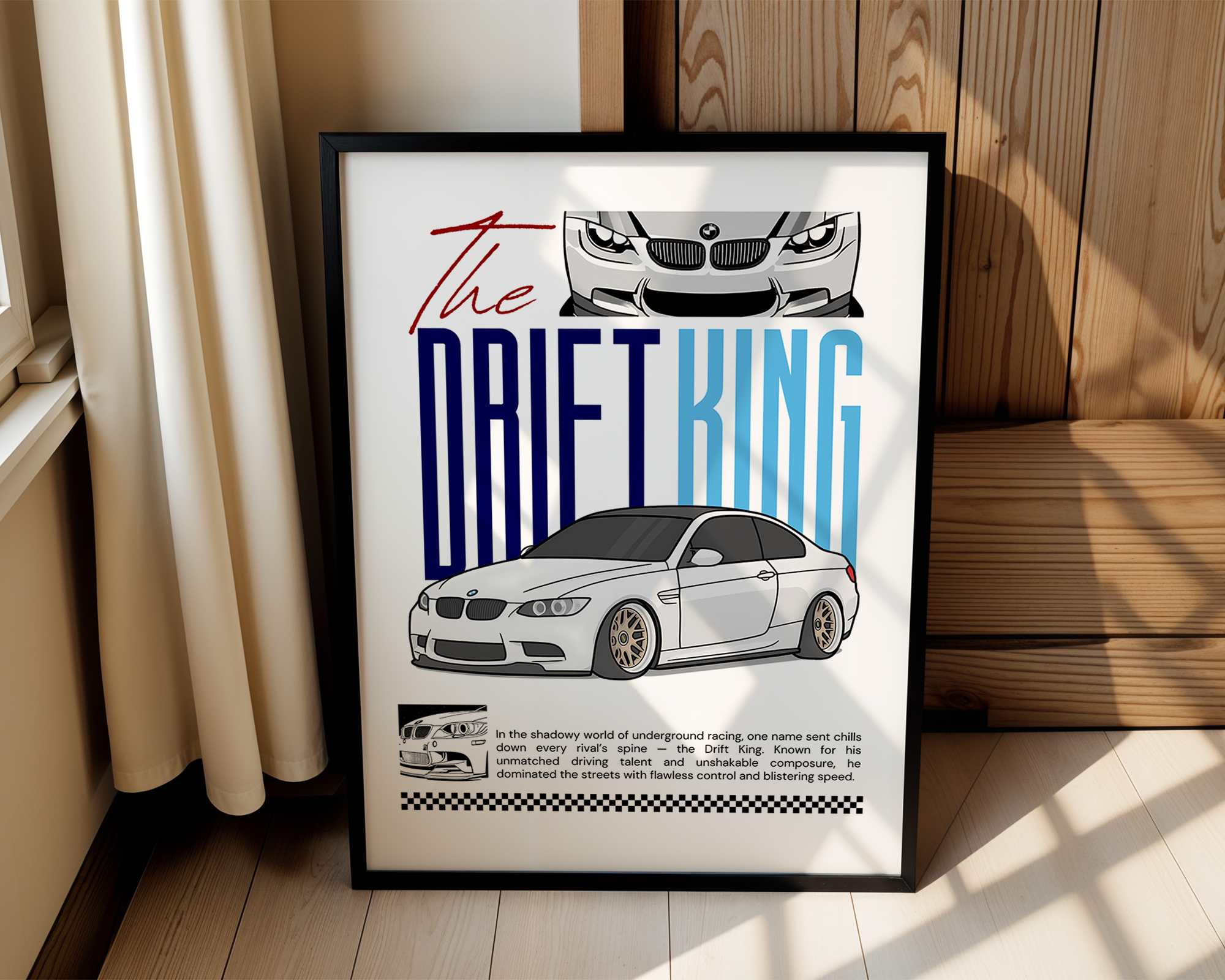 BMW E92 M3 Drift King - Framed Poster